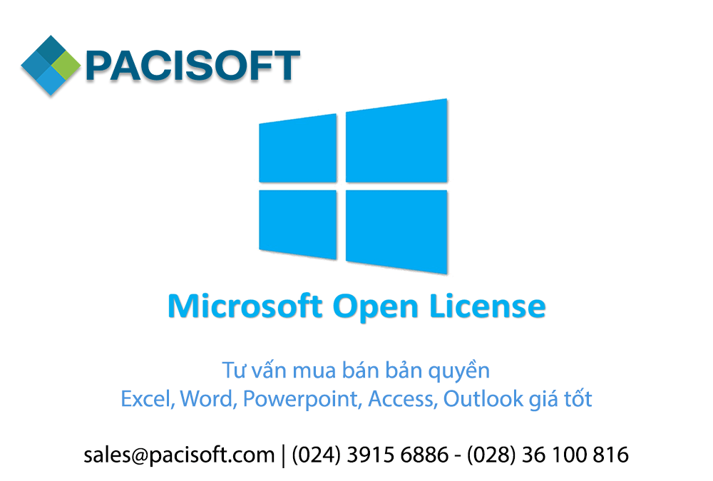 Tư vấn mua bán bản quyền Excel, Word, Powerpoint, Access, Outlook OLP giá tốt