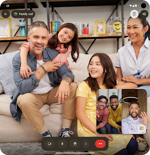 Use both screens during a Meet call - front screen view of foldable