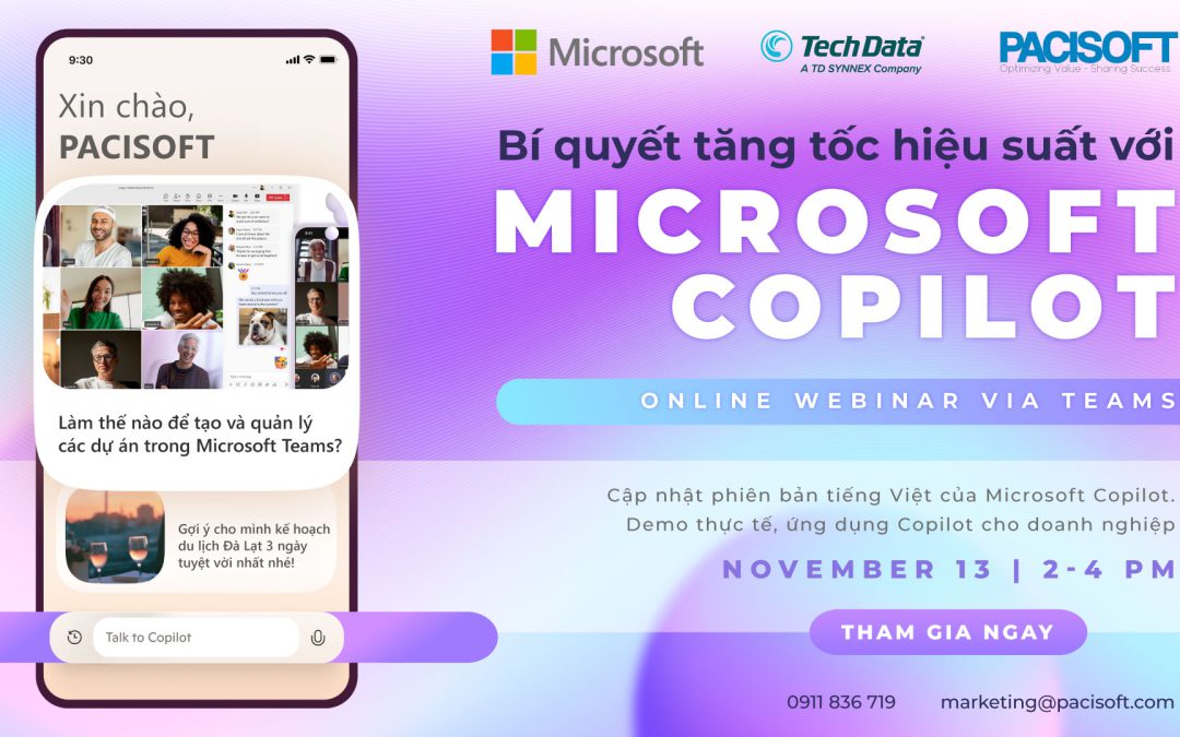 [Chính thức mở đơn đăng ký] Webinar Bí quyết tăng tốc hiệu suất với Microsoft Copilot