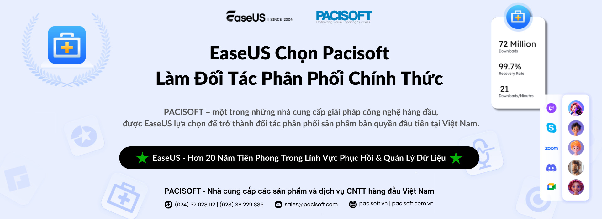 EaseUS chon Pacisoft lam doi tac phan phoi chinh thuc